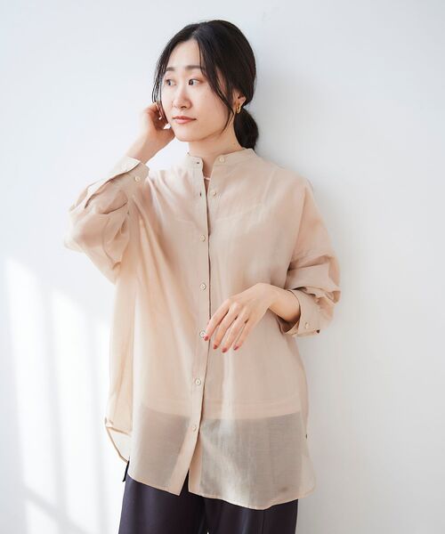 le.coeur blanc(ルクールブラン)の「ナチュラルオーガンジーシアーシャツ(シャツ/ブラウス・レディース・ベージュ/ピンク/サックスブルー・38)」の22枚目の写真