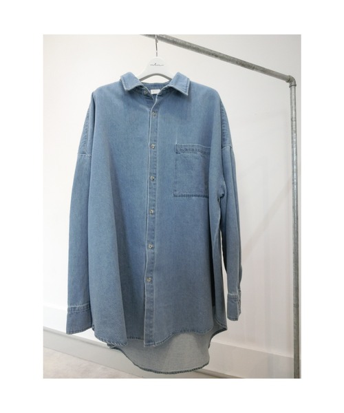 ulu（ウル）の「Denim dungaree shirt（シャツ/ブラウス・レディース・ライトブルー・FREE）」の6枚目の写真