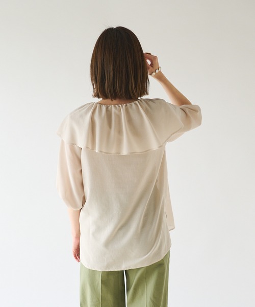 RIVE DROITE（リヴドロワ）の「WEB限定/ボイルローンワッシャーブラウス（シャツ/ブラウス・レディース・ブラック/グレー系その他・FREE）」の6枚目の写真