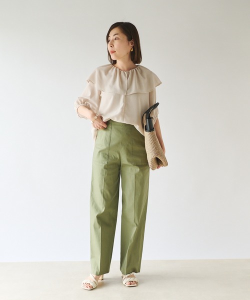 RIVE DROITE（リヴドロワ）の「WEB限定/ボイルローンワッシャーブラウス（シャツ/ブラウス・レディース・ブラック/グレー系その他・FREE）」の10枚目の写真