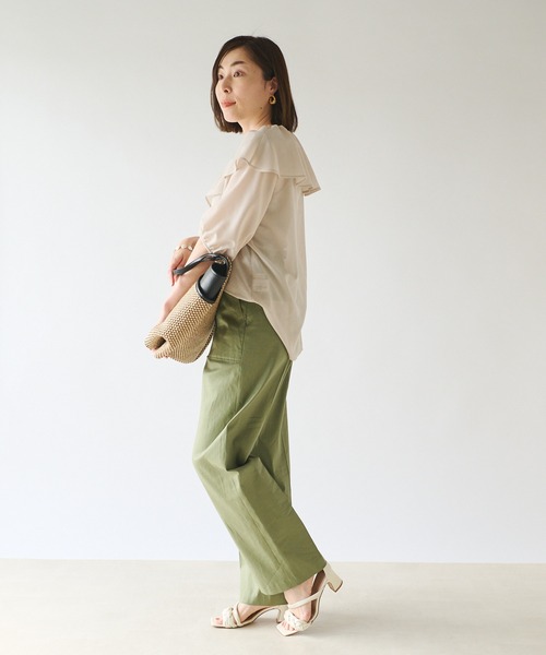 RIVE DROITE（リヴドロワ）の「WEB限定/ボイルローンワッシャーブラウス（シャツ/ブラウス・レディース・ブラック/グレー系その他・FREE）」の12枚目の写真