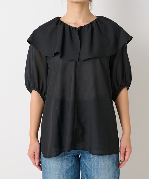 RIVE DROITE（リヴドロワ）の「WEB限定/ボイルローンワッシャーブラウス（シャツ/ブラウス・レディース・ブラック/グレー系その他・FREE）」の16枚目の写真