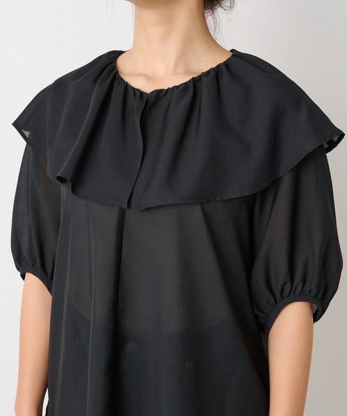 RIVE DROITE（リヴドロワ）の「WEB限定/ボイルローンワッシャーブラウス（シャツ/ブラウス・レディース・ブラック/グレー系その他・FREE）」の19枚目の写真