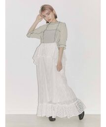 lace laceストラップロングスカート