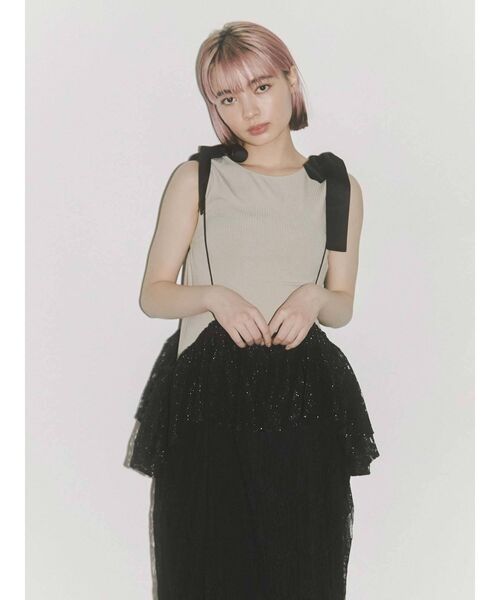 lace lace ストラップロングスカート merry jenny（メリージェニー）の「lace laceストラップロング