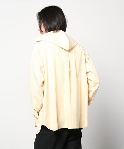 ANOTHERYOUTH（アナザーユース）の「【ANOTHERYOUTH/アナザーユーズ】logo hood shirts/長袖シャツ オーバーサイズシャツ ビッグシャツ カラーシャツ（シャツ/ブラウス・メンズ・ブラック/ライトパープル/ライトイエロー・ONE SIZE）」の5枚目の写真