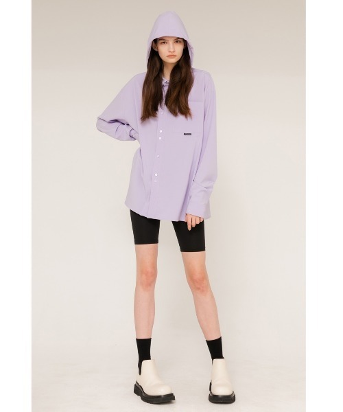 ANOTHERYOUTH（アナザーユース）の「【ANOTHERYOUTH/アナザーユーズ】logo hood shirts/長袖シャツ オーバーサイズシャツ ビッグシャツ カラーシャツ（シャツ/ブラウス・メンズ・ブラック/ライトパープル/ライトイエロー・ONE SIZE）」の22枚目の写真