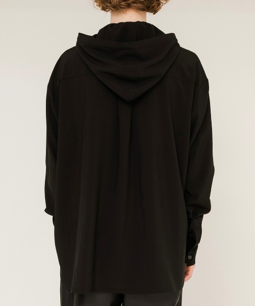 ANOTHERYOUTH（アナザーユース）の「【ANOTHERYOUTH/アナザーユーズ】logo hood shirts/長袖シャツ オーバーサイズシャツ ビッグシャツ カラーシャツ（シャツ/ブラウス・メンズ・ブラック/ライトパープル/ライトイエロー・ONE SIZE）」の10枚目の写真
