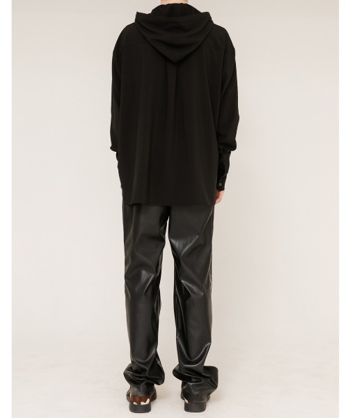 ANOTHERYOUTH（アナザーユース）の「【ANOTHERYOUTH/アナザーユーズ】logo hood shirts/長袖シャツ オーバーサイズシャツ ビッグシャツ カラーシャツ（シャツ/ブラウス・メンズ・ブラック/ライトパープル/ライトイエロー・ONE SIZE）」の14枚目の写真