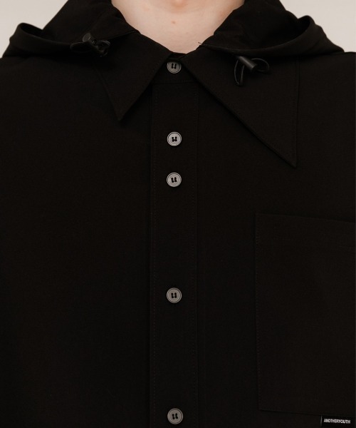 ANOTHERYOUTH（アナザーユース）の「【ANOTHERYOUTH/アナザーユーズ】logo hood shirts/長袖シャツ オーバーサイズシャツ ビッグシャツ カラーシャツ（シャツ/ブラウス・メンズ・ブラック/ライトパープル/ライトイエロー・ONE SIZE）」の8枚目の写真