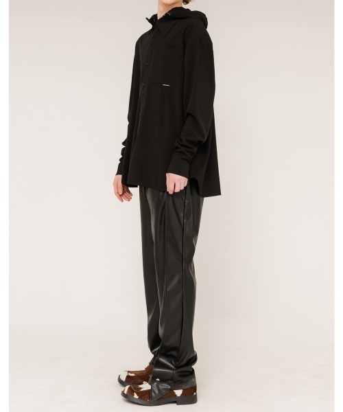 ANOTHERYOUTH（アナザーユース）の「【ANOTHERYOUTH/アナザーユーズ】logo hood shirts/長袖シャツ オーバーサイズシャツ ビッグシャツ カラーシャツ（シャツ/ブラウス・メンズ・ブラック/ライトパープル/ライトイエロー・ONE SIZE）」の12枚目の写真