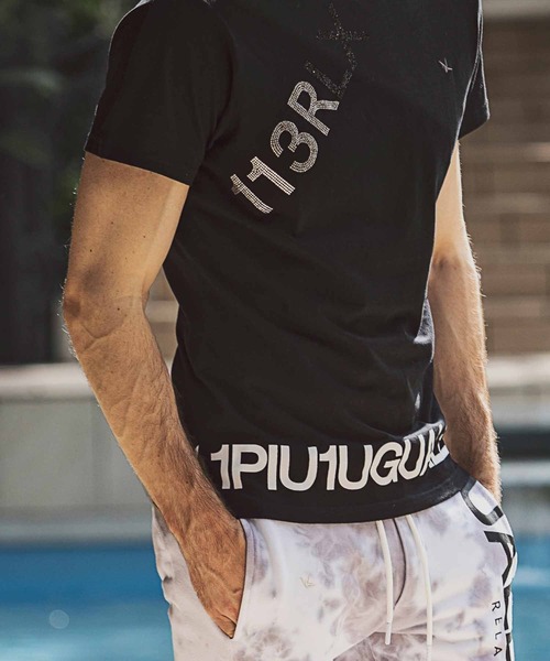 【1PIU1UGUALE3 RELAX】グラデーション ロゴ 半袖 Tシャツ 1PIU1UGUALE3 RELAX ウノピゥウノウグァーレトレ グラデーション