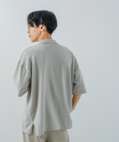 improves（インプローブス）の「サマーニット オーバーサイズ ビッグ ポロシャツ（ポロシャツ・メンズ・ブラック/ホワイト/チャコール・LARGE/MEDIUM）」の9枚目の写真