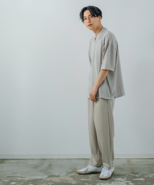 improves（インプローブス）の「サマーニット オーバーサイズ ビッグ ポロシャツ（ポロシャツ・メンズ・ブラック/ホワイト/チャコール・LARGE/MEDIUM）」の15枚目の写真