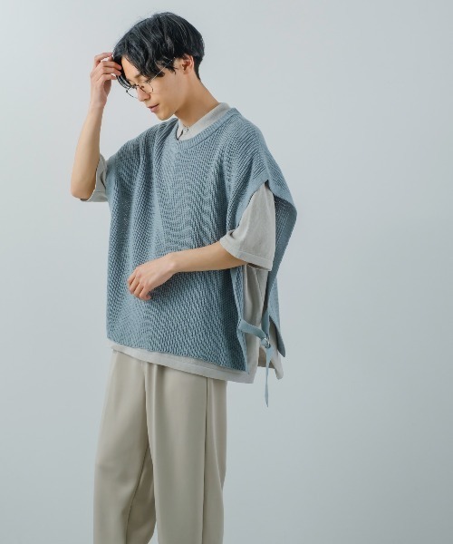 improves（インプローブス）の「サマーニット オーバーサイズ ビッグ ポロシャツ（ポロシャツ・メンズ・ブラック/ホワイト/チャコール・LARGE/MEDIUM）」の19枚目の写真