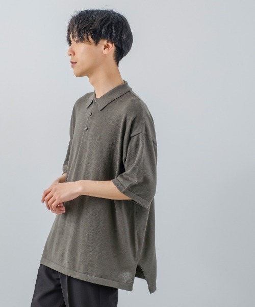 improves（インプローブス）の「サマーニット オーバーサイズ ビッグ ポロシャツ（ポロシャツ・メンズ・ブラック/ホワイト/チャコール・LARGE/MEDIUM）」の16枚目の写真