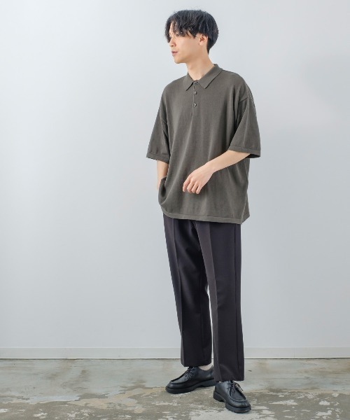 improves（インプローブス）の「サマーニット オーバーサイズ ビッグ ポロシャツ（ポロシャツ・メンズ・ブラック/ホワイト/チャコール・LARGE/MEDIUM）」の12枚目の写真