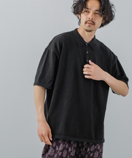 improves（インプローブス）の「サマーニット オーバーサイズ ビッグ ポロシャツ（ポロシャツ・メンズ・ブラック/ホワイト/チャコール・LARGE/MEDIUM）」の11枚目の写真