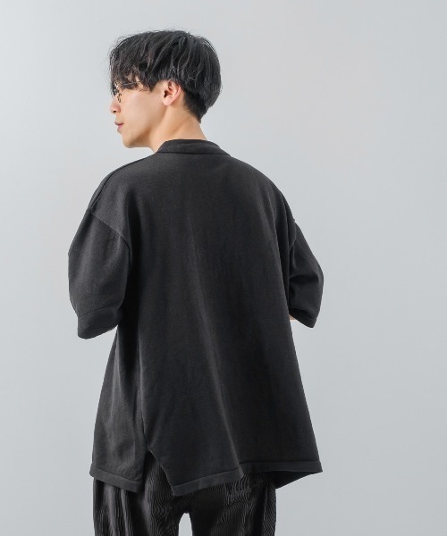 improves（インプローブス）の「サマーニット オーバーサイズ ビッグ ポロシャツ（ポロシャツ・メンズ・ブラック/ホワイト/チャコール・LARGE/MEDIUM）」の4枚目の写真