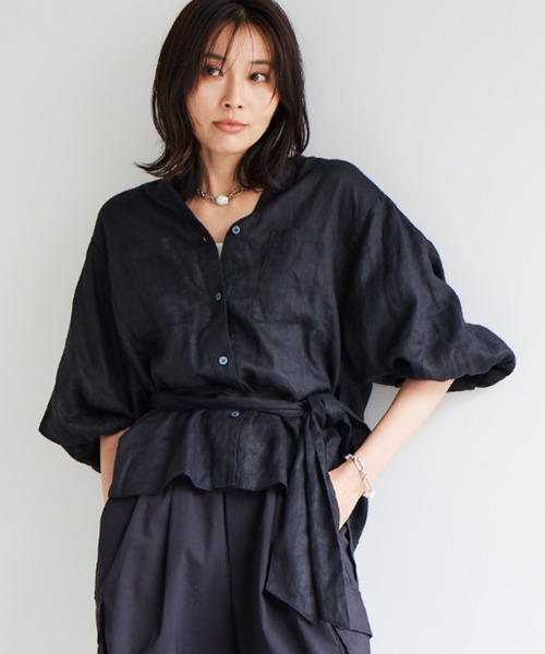 BARNYARDSTORM（バンヤードストーム）の「BARNYARDSTORM / 【WEB限定カラー展開】バルーンスリーブブラウス（シャツ/ブラウス・レディース・ブラック/カーキ/ブルー・1/0）」の2枚目の写真