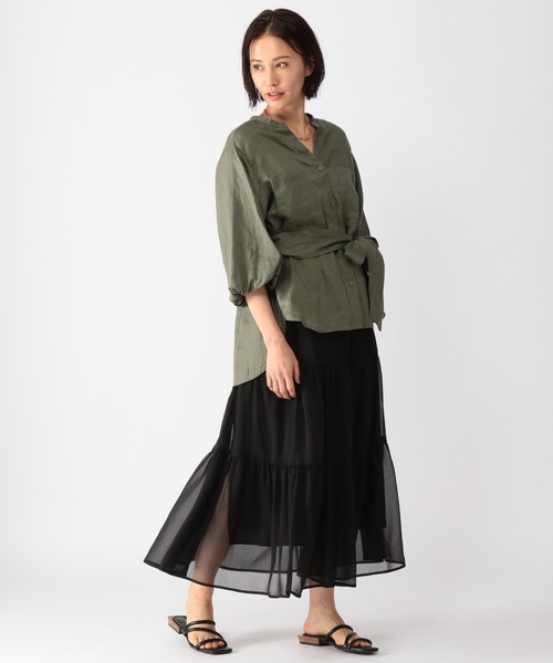 BARNYARDSTORM（バンヤードストーム）の「BARNYARDSTORM / 【WEB限定カラー展開】バルーンスリーブブラウス（シャツ/ブラウス・レディース・ブラック/カーキ/ブルー・1/0）」の14枚目の写真