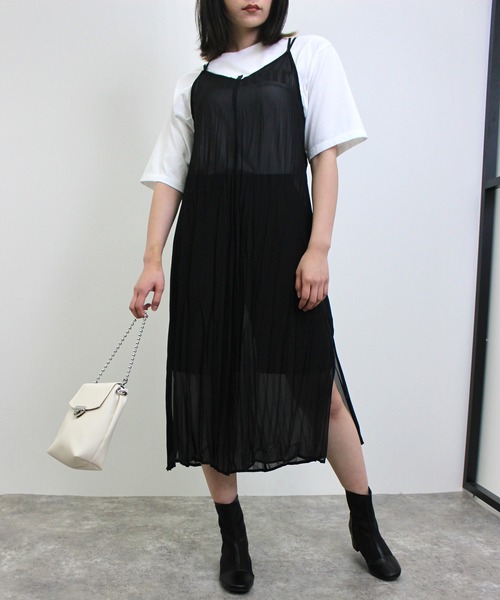 MLI'A(エムリア)の「シフォンワッシャーキャミ/ワンピースA(ワンピース・レディース・オフホワイト/ブラック/ブラウン/カーキ・M)」の10枚目の写真