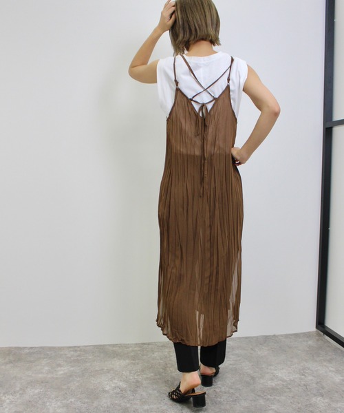 MLI'A(エムリア)の「シフォンワッシャーキャミ/ワンピースA(ワンピース・レディース・オフホワイト/ブラック/ブラウン/カーキ・M)」の20枚目の写真