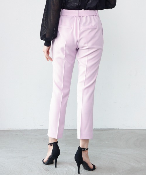 M.deux（エムドゥ）の「リボン付きハイウエストパンツ（スラックス・レディース・ライトグレー/ピンク・SMALL/MEDIUM）」の8枚目の写真