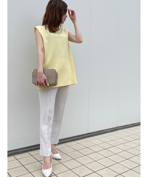 M.deux（エムドゥ）の「リボン付きハイウエストパンツ（スラックス・レディース・ライトグレー/ピンク・SMALL/MEDIUM）」の15枚目の写真