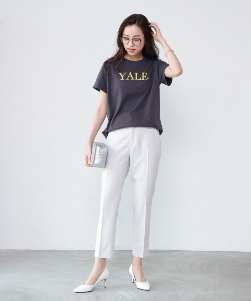 M.deux（エムドゥ）の「リボン付きハイウエストパンツ（スラックス・レディース・ライトグレー/ピンク・SMALL/MEDIUM）」の13枚目の写真