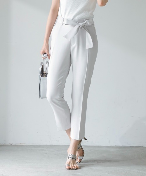 M.deux（エムドゥ）の「リボン付きハイウエストパンツ（スラックス  