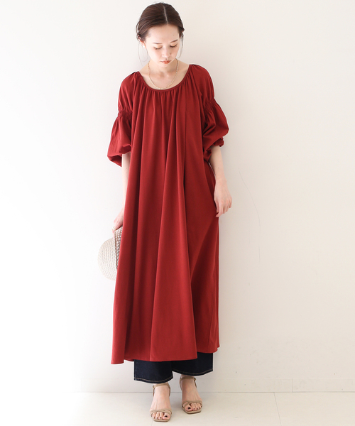 SLOBE IENA(スローブイエナ)の「2WAYジャージリラックスワンピース(ワンピース・レディース・レッド/ブラック/ベージュ・FREE)」の5枚目の写真