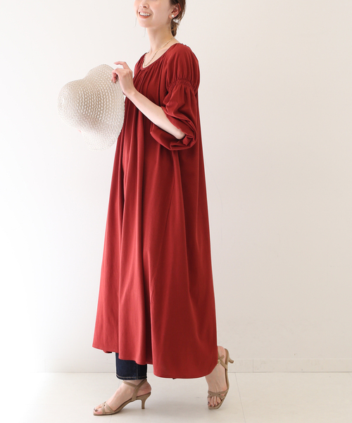 SLOBE IENA(スローブイエナ)の「2WAYジャージリラックスワンピース(ワンピース・レディース・レッド/ブラック/ベージュ・FREE)」の8枚目の写真