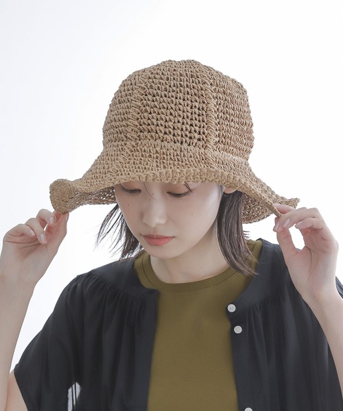 LAKOLE(ラコレ)の「ペーパーパネルハット / 263593(ハット・レディース・ライトブラウン/ブラック/ナチュラル・FREE)」の3枚目の写真