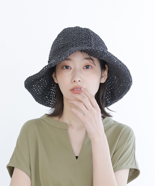 LAKOLE(ラコレ)の「ペーパーパネルハット / 263593(ハット・レディース・ライトブラウン/ブラック/ナチュラル・FREE)」の2枚目の写真