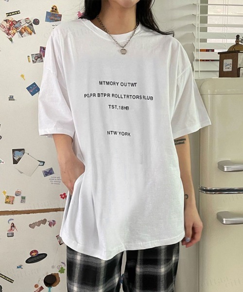 Dalfwin(ダールフィン)の「MTMORYレタリング半袖Tシャツ(Tシャツ/カットソー・レディース・ホワイト/ブラック/杢グレー・FREE)」の9枚目の写真