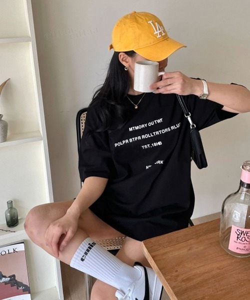 Dalfwin(ダールフィン)の「MTMORYレタリング半袖Tシャツ(Tシャツ/カットソー・レディース・ホワイト/ブラック/杢グレー・FREE)」の13枚目の写真