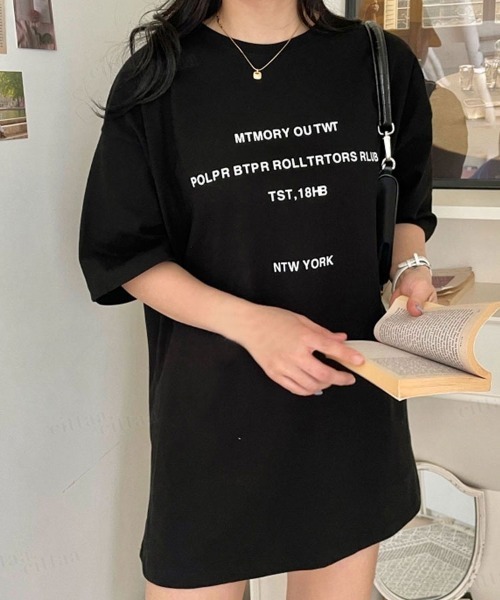 Dalfwin(ダールフィン)の「MTMORYレタリング半袖Tシャツ(Tシャツ/カットソー・レディース・ホワイト/ブラック/杢グレー・FREE)」の14枚目の写真