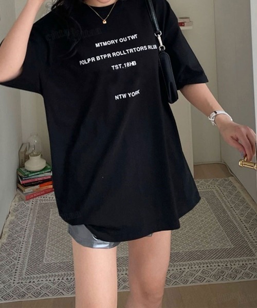 Dalfwin(ダールフィン)の「MTMORYレタリング半袖Tシャツ(Tシャツ/カットソー・レディース・ホワイト/ブラック/杢グレー・FREE)」の7枚目の写真