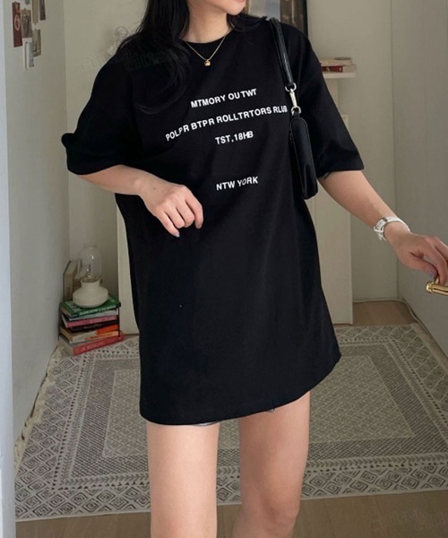 Dalfwin(ダールフィン)の「MTMORYレタリング半袖Tシャツ(Tシャツ/カットソー・レディース・ホワイト/ブラック/杢グレー・FREE)」の10枚目の写真