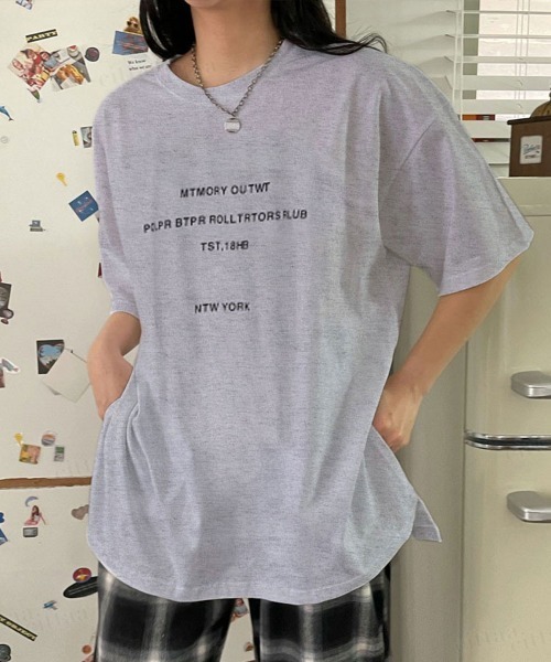 Dalfwin(ダールフィン)の「MTMORYレタリング半袖Tシャツ(Tシャツ/カットソー・レディース・ホワイト/ブラック/杢グレー・FREE)」の11枚目の写真