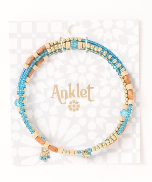 チャイハネ（チャイハネ）の「【チャイハネ】アダリヤアンクレット（アンクレット・レディース・ブラック/グレー/ライトブルー/レッド/イエロー・FREE）」の3枚目の写真