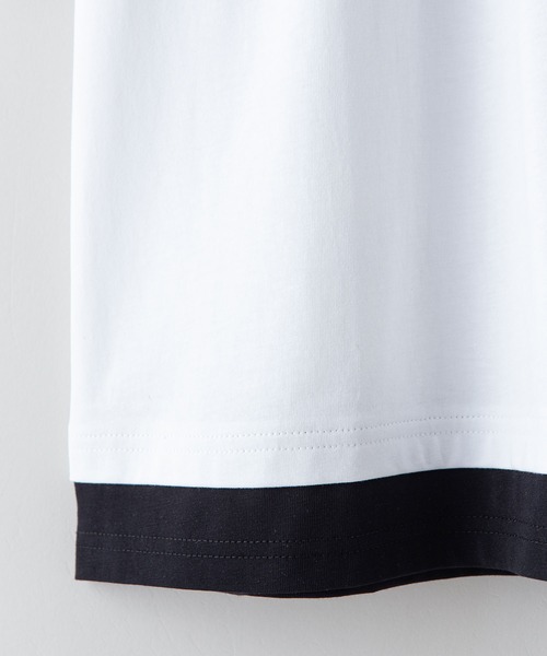 Blue Standard （ブルースタンダード）の「【BLUE STANDARD/ブルースタンダード】フェイクレイヤード プリント　バックプリント　BIGTシャツ　ビッグシルエット ストリート 韓国ストリート（Tシャツ/カットソー・メンズ・ブラック/ベージュ/ホワイト・LARGE/MEDIUM/X-LARGE）」の15枚目の写真