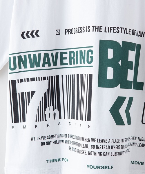 Blue Standard （ブルースタンダード）の「【BLUE STANDARD/ブルースタンダード】フェイクレイヤード プリント　バックプリント　BIGTシャツ　ビッグシルエット ストリート 韓国ストリート（Tシャツ/カットソー・メンズ・ブラック/ベージュ/ホワイト・LARGE/MEDIUM/X-LARGE）」の16枚目の写真