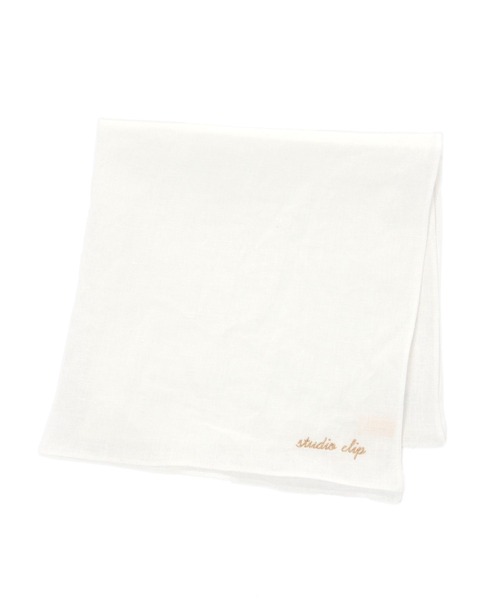 studio CLIP(スタディオクリップ)の「フレンチリネンハンカチ(ハンカチ/ハンドタオル・レディース・ホワイト/イエロー/ライトグリーン/ピンク・FREE)」の1枚目の写真