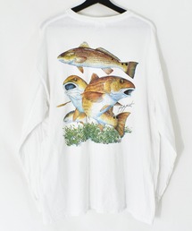 【ヴィンテージ古着】LITTLE GASPARILLA ISLAND "レッドドラム" フィッシュプリント ロングスリーブTシャツ