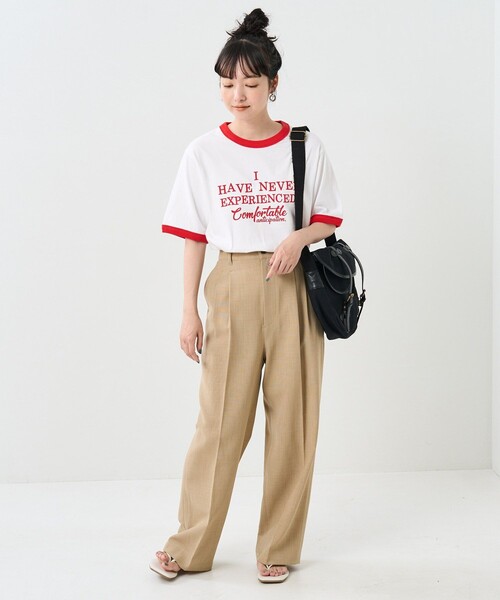 FREAK'S STORE（フリークスストア）の「VINTAGEリンガーTEE/ヴィンテージリンガーTシャツ（Tシャツ/カットソー・レディース・ブラウン/ネイビー/レッド/グリーン・ﾌﾘ-）」の14枚目の写真