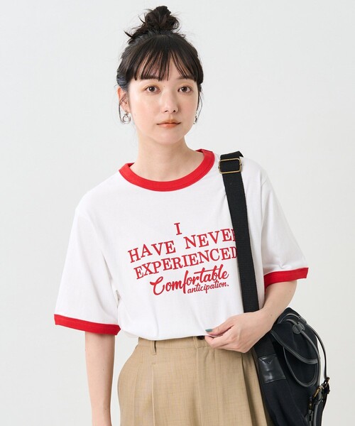 FREAK'S STORE（フリークスストア）の「VINTAGEリンガーTEE/ヴィンテージリンガーTシャツ（Tシャツ/カットソー・レディース・ブラウン/ネイビー/レッド/グリーン・ﾌﾘ-）」の9枚目の写真