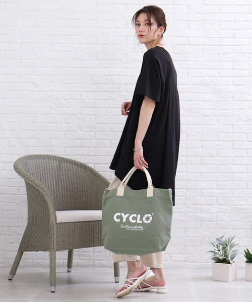 SHOO・LA・RUE（シューラルー）の「◆CYCLO BIGトートバッグ（トートバッグ・レディース・カーキ/ナチュラル/ブラック系1・00）」の7枚目の写真