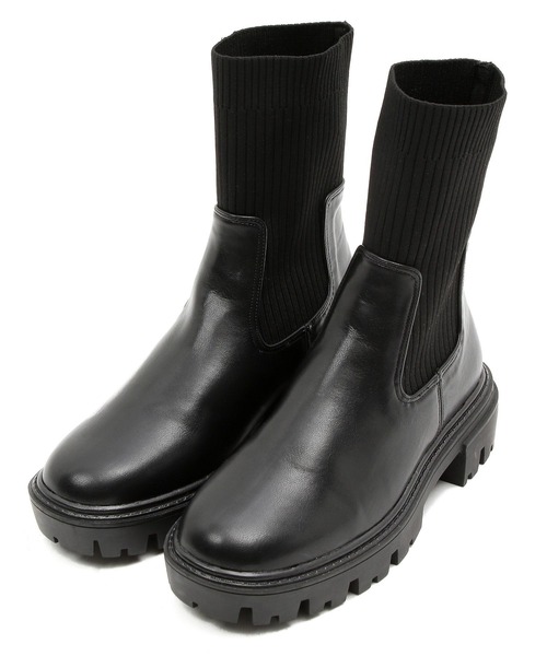 BAYFLOW（ベイフロー）の「トラックソールリブブーツ（ブーツ・レディース・ブラック/ベージュ・MEDIUM/LARGE）」の14枚目の写真